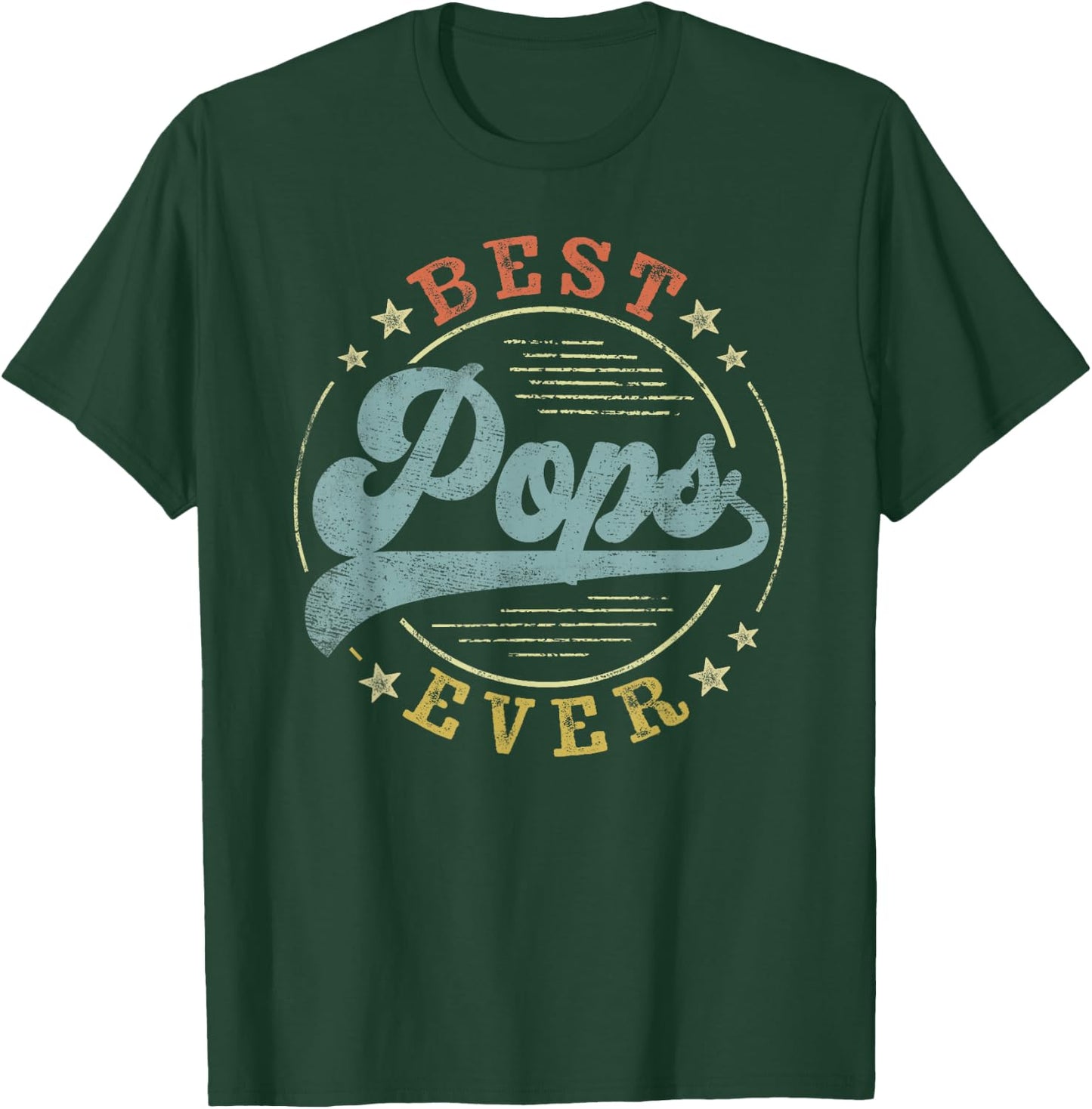 Best Pops Ever Father's Day Pops Gifts Vintage Emblem T-Shirt - T-Shirt | Forest