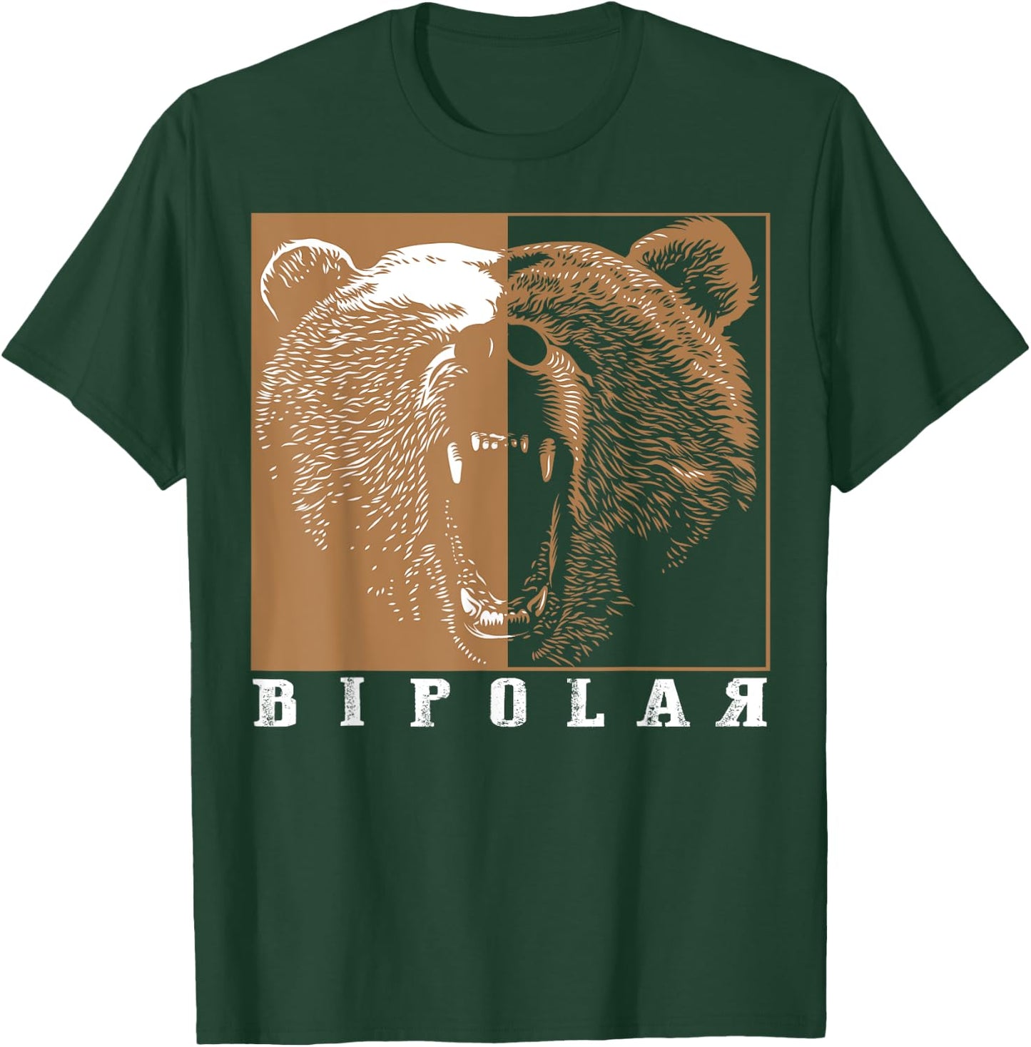 Bipolar | Cute Mental Disorder Polar Bear Gift T-Shirt - T-Shirt | Forest