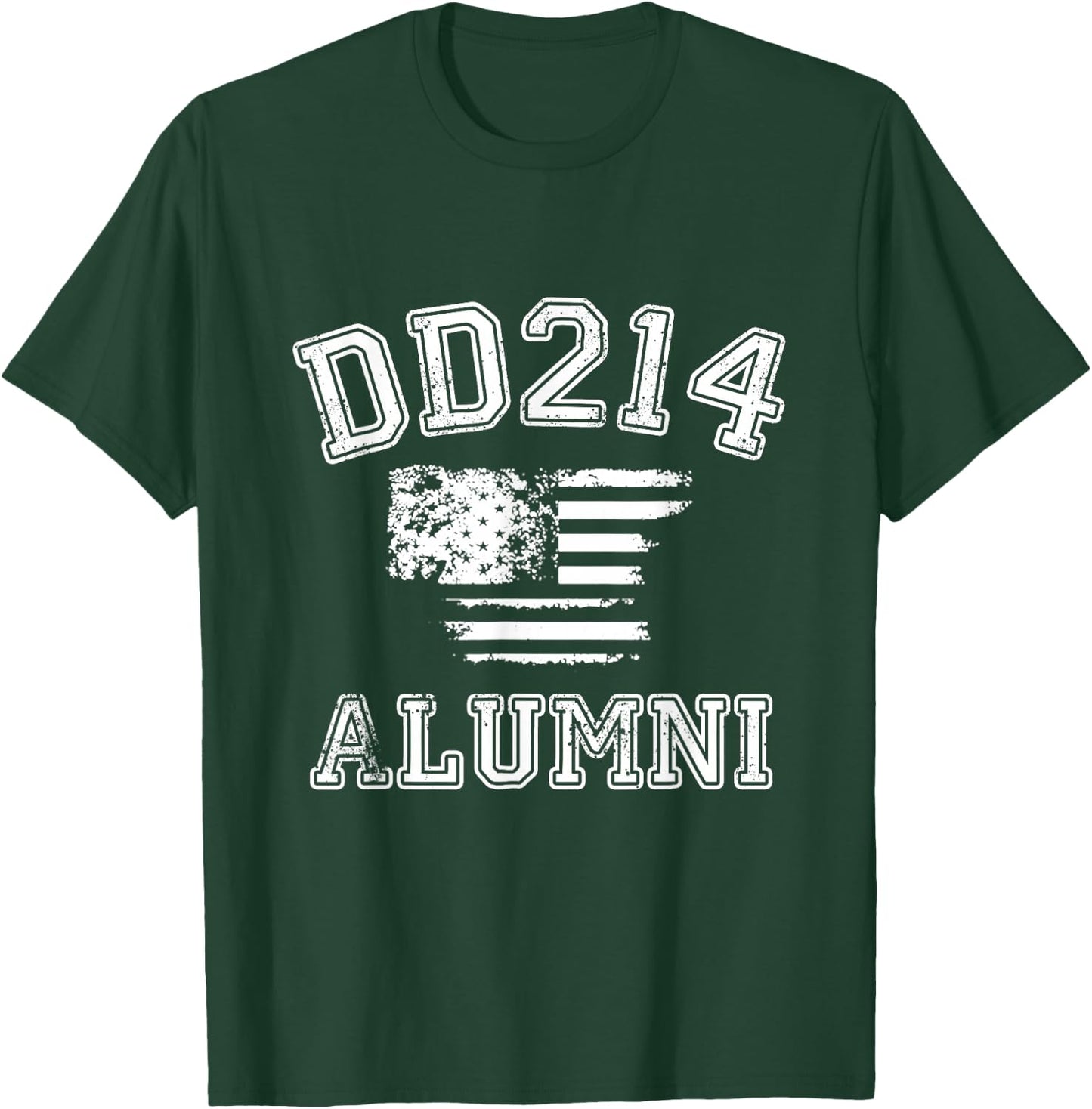 DD214 Alumni Distressed American Flag T-Shirt - T-Shirt | Forest