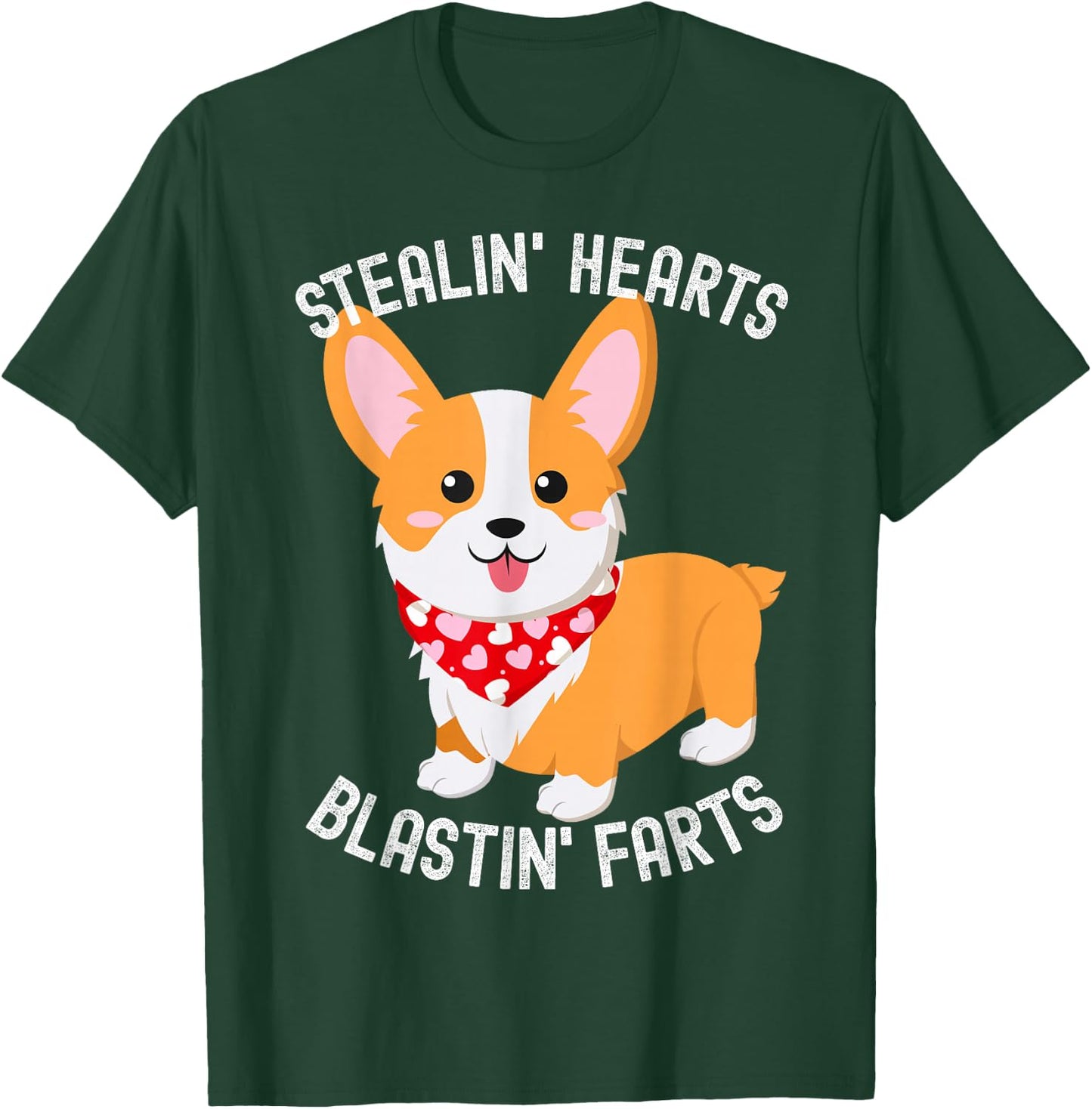 Funny Corgi Breakin Hearts Blastin Farts Cute Valentine Dog Women Girls Kids T-Shirt - T-Shirt | Forest