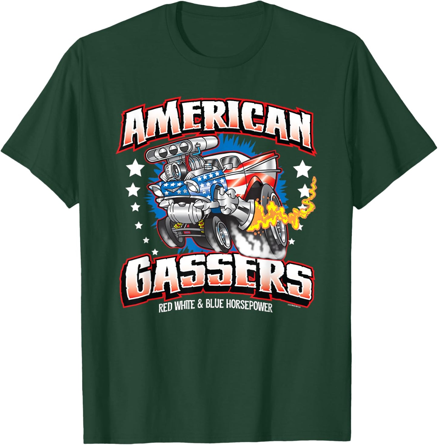 Gasser Hot Rod American Made Classic Car Horsepower T-Shirt - T-Shirt | Forest