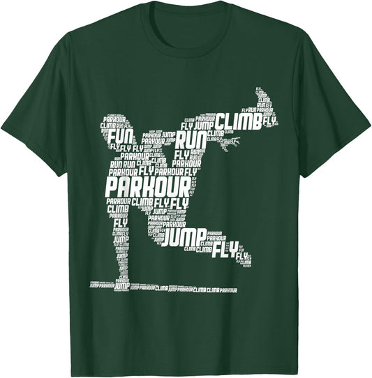 Parkour Freerunner Freerunning Traceur Kids Men Boys T-Shirt - T-Shirt | Forest