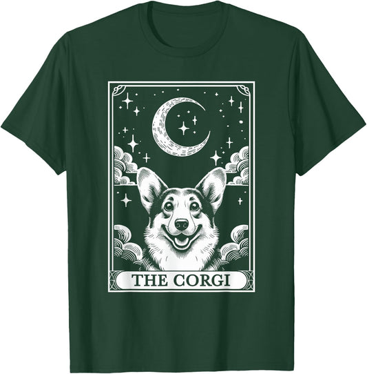 Tarot Card Vintage Crescent Moon Corgi Dog Mom T-Shirt - T-Shirt | Forest