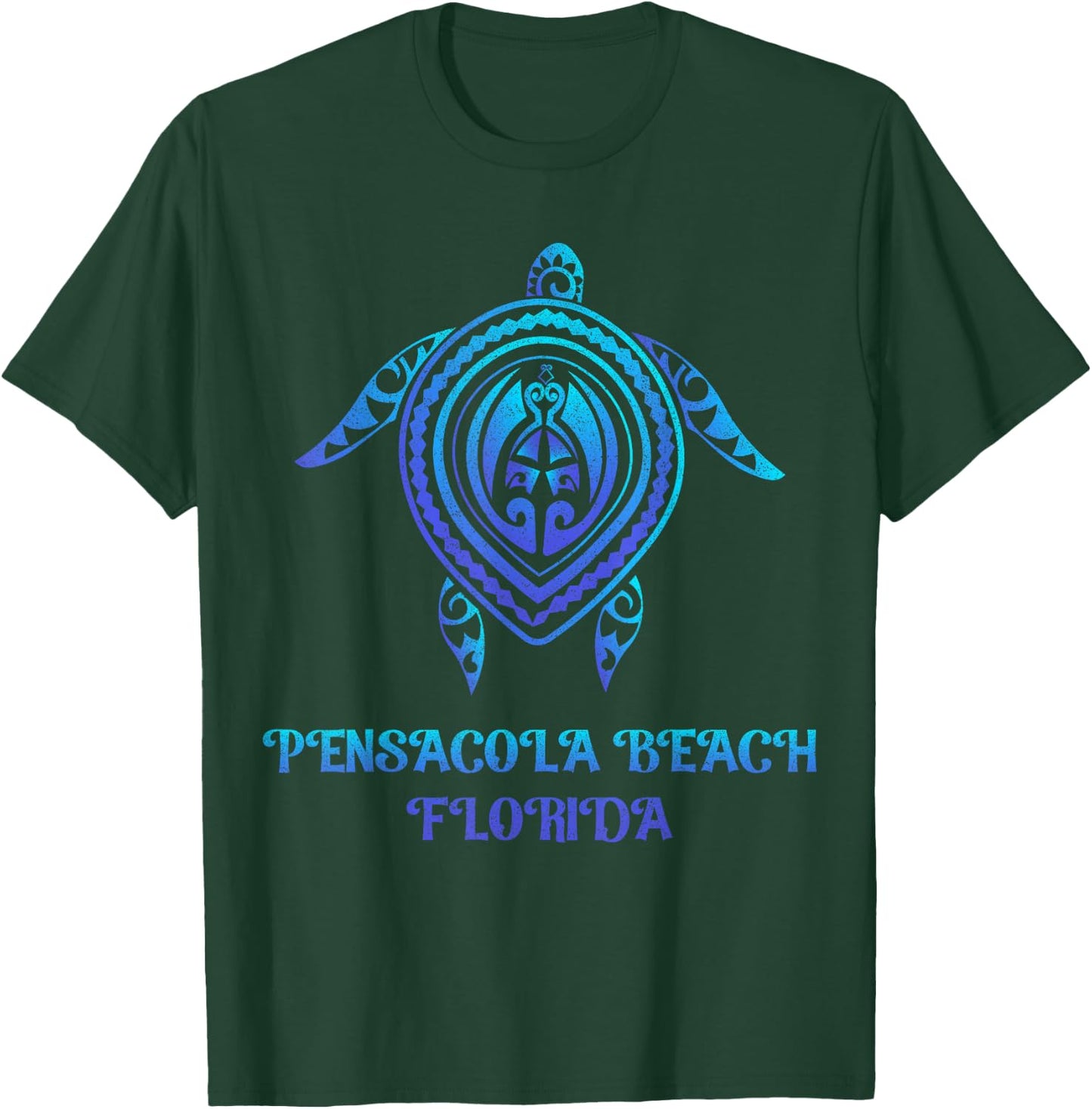 Pensacola Beach Florida Beach Souvenirs Sea Turtle Tribal Women Girls Kids T-Shirt - T-Shirt | Forest