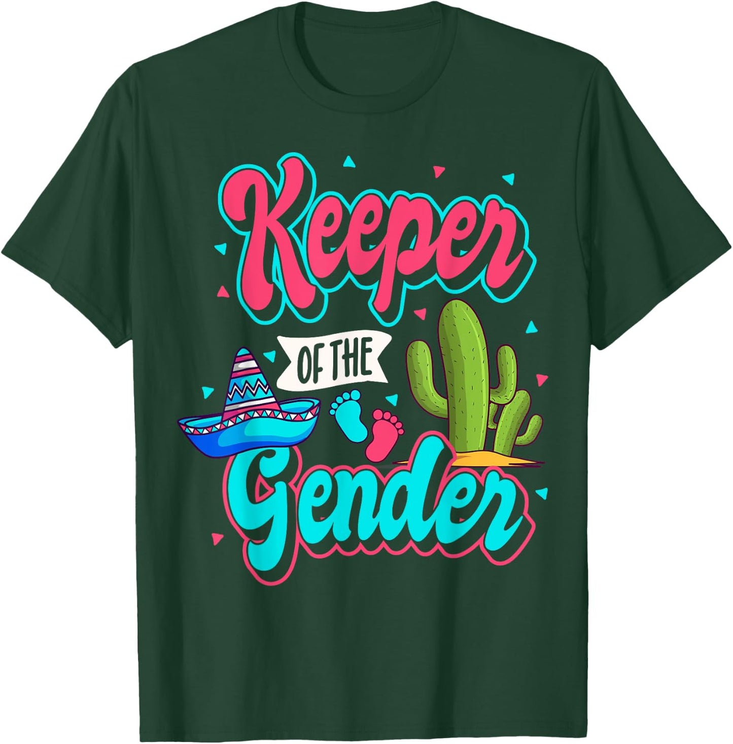 Mexican Gender Reveal Cinco de Mayo Baby Shower Party Fiesta T-Shirt - T-Shirt | Forest