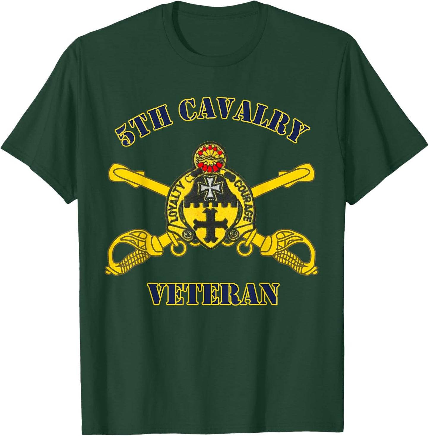 5th Cavalry - for Army Vets of Fifth Cavalry design T-Shirt - T-Shirt | Forest