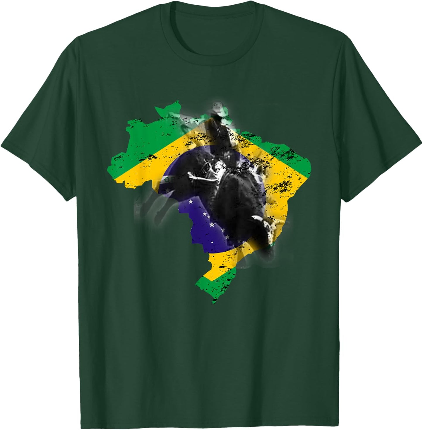 Bull-Riding Texas Ranch Rider Brazilian Cowboy T-Shirt - T-Shirt | Forest