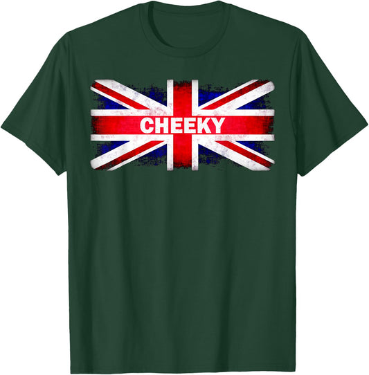 Funny Cheeky British Flag Union Jack Bold Sassy Gift T-Shirt - T-Shirt | Forest