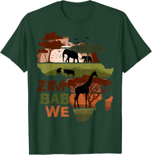 Zimbabwe Africa Sunset Continent Nature Wild Life T-Shirt - T-Shirt | Forest