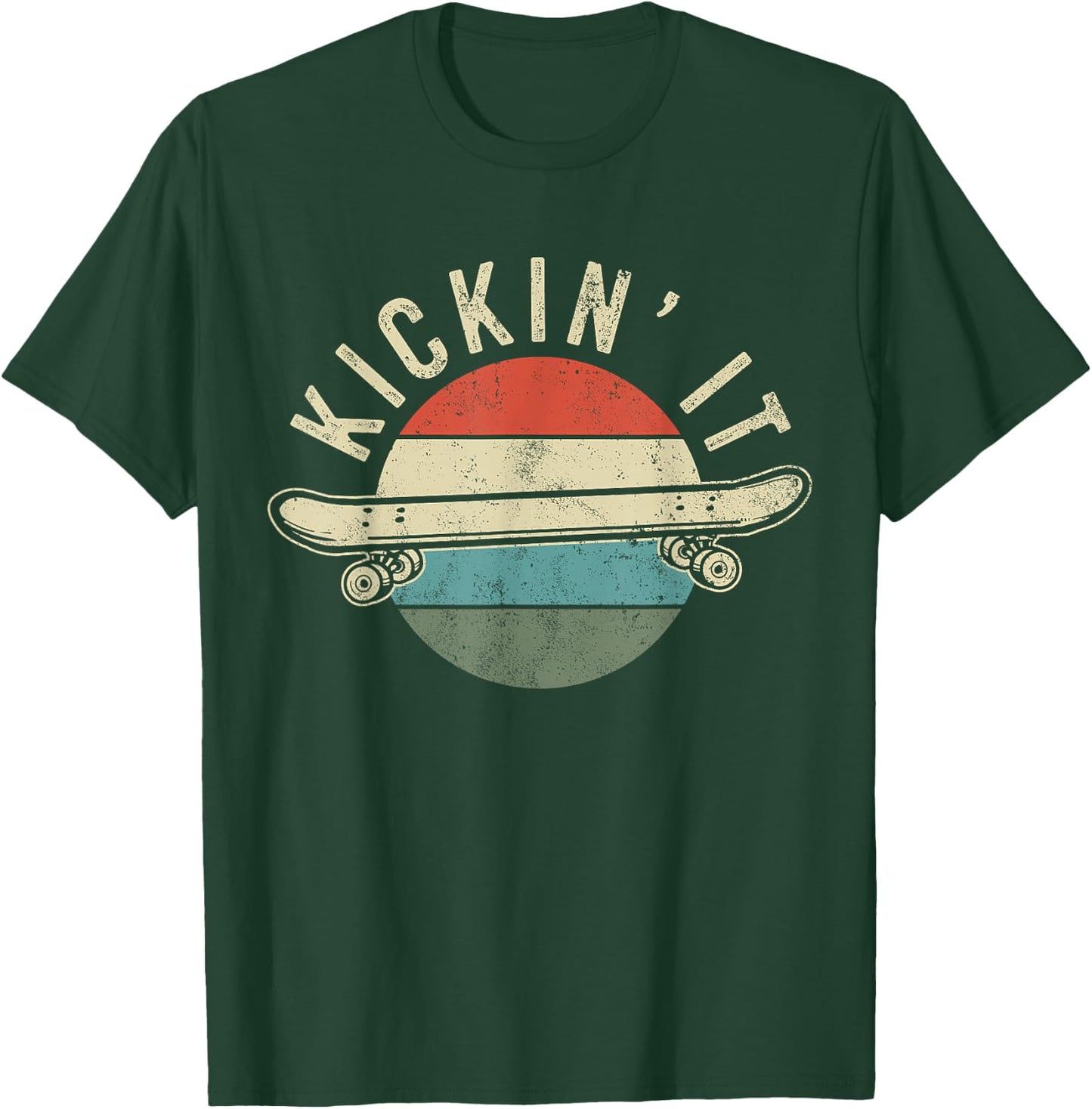 Skateboard Skateboarding Gift Skateboarder Retro Vintage T-Shirt - T-Shirt | Forest