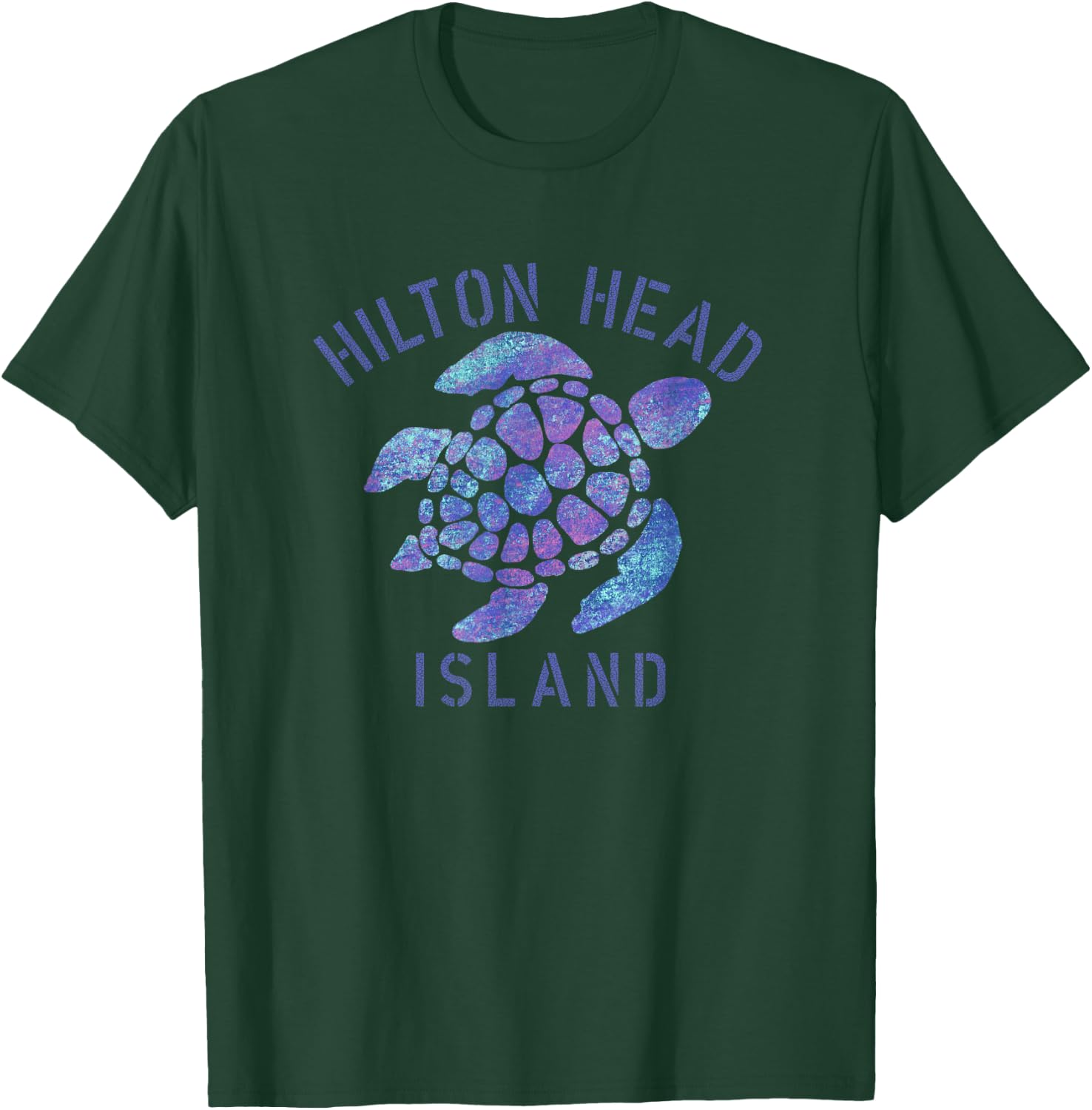 Hilton Head Island, SC Beach Design/Souvenir Illustration T-Shirt - T-Shirt | Forest