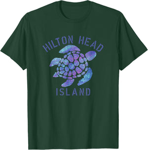 Hilton Head Island, SC Beach Design/Souvenir Illustration T-Shirt - T-Shirt | Forest