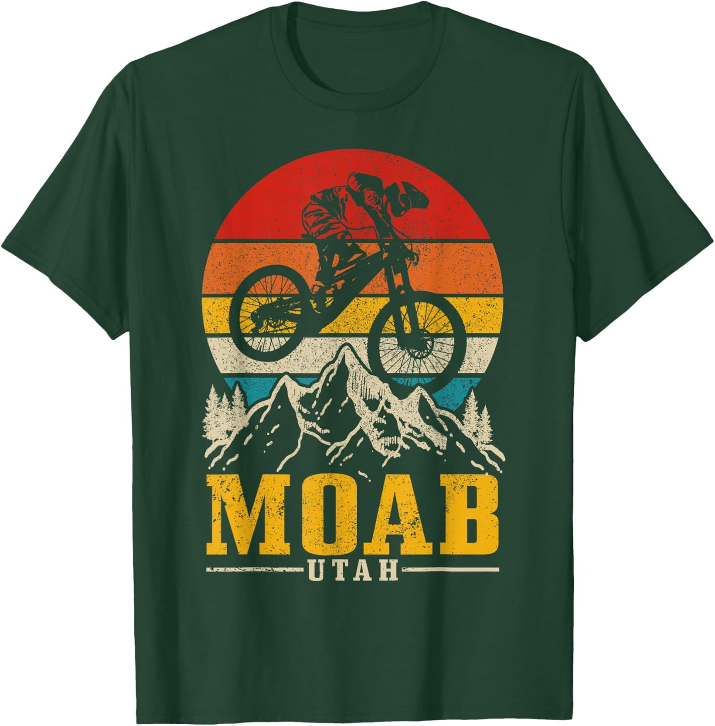 Moab Utah Vintage Mountain Bike MTB Downhill USA T-Shirt - T-Shirt | Forest