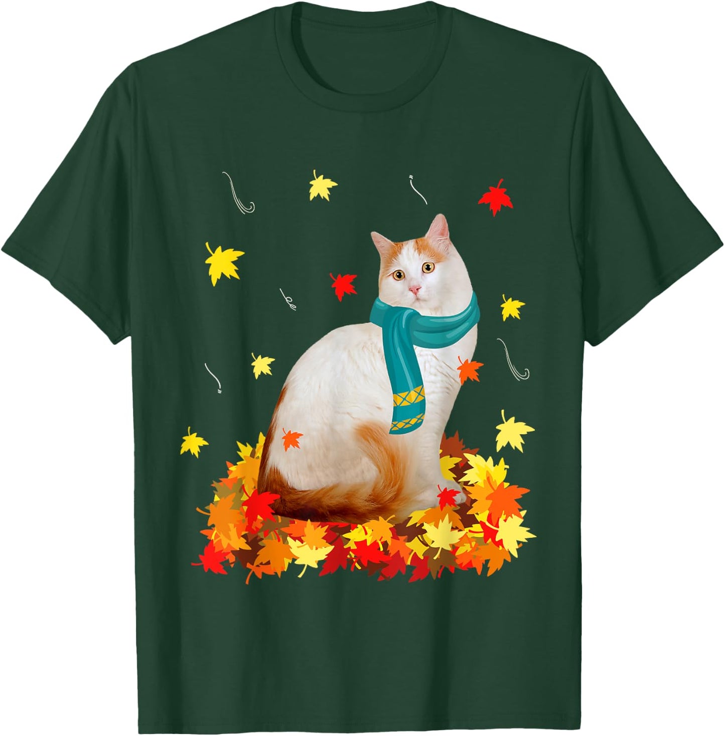 Fun Turkish Van Thanksgiving Autumn Cat Kitten Lover T-Shirt - T-Shirt | Forest