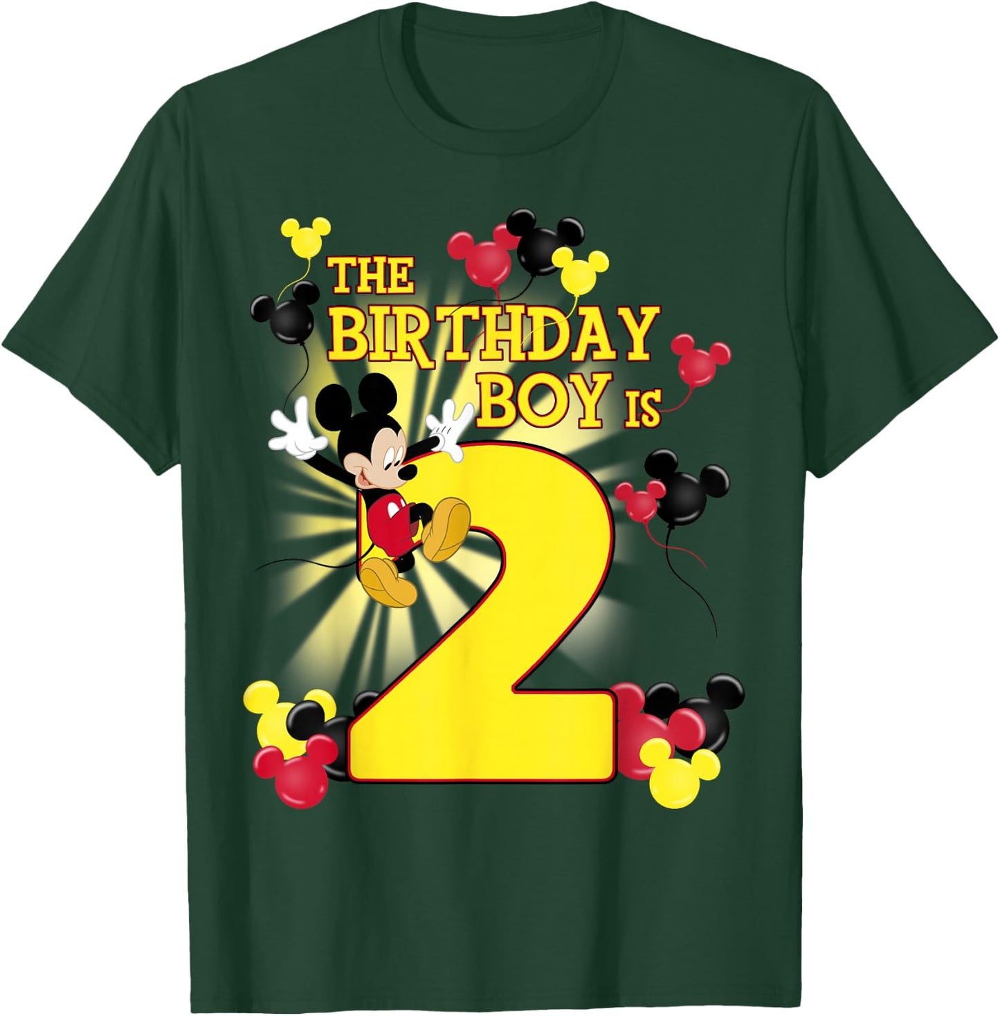 Disney Mickey and Friends Mickey 2nd Birthday Boy Small T-Shirt - T-Shirt | Forest