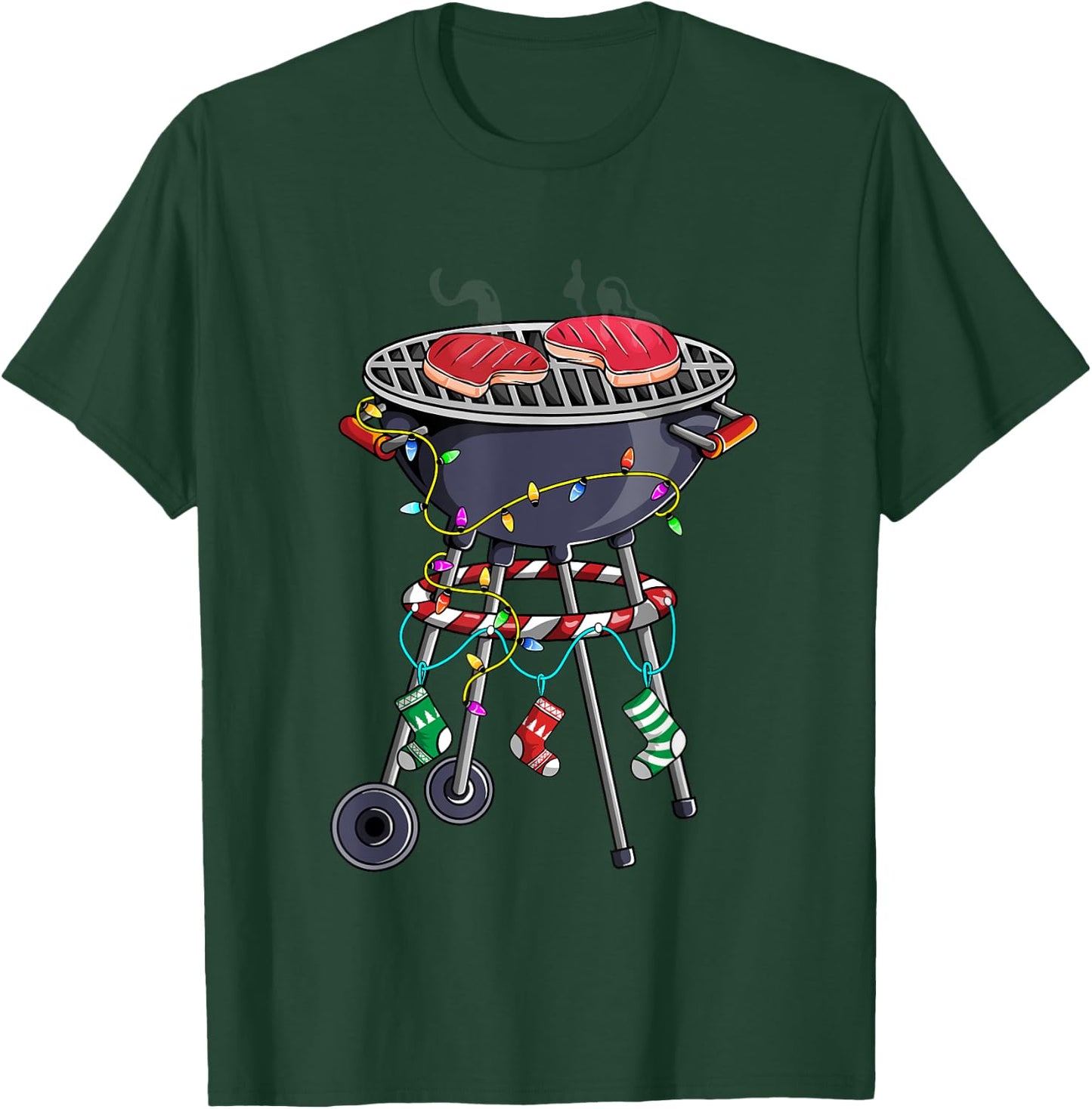 Christmas Grill Design For Holiday Themed Christmas BBQ T-Shirt - T-Shirt | Forest