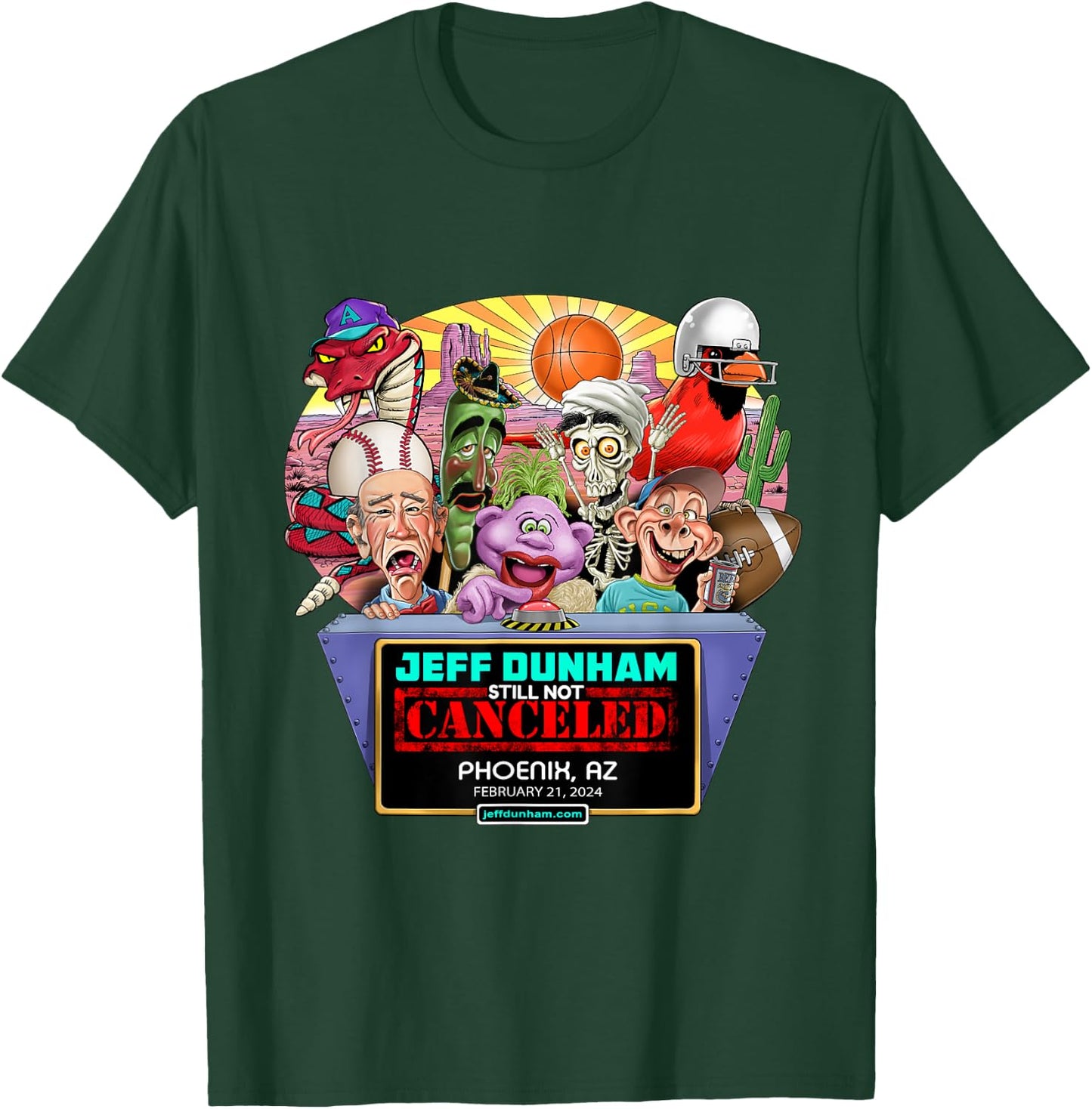 Jeff Dunham Phoenix, AZ (2024) T-Shirt - T-Shirt | Forest