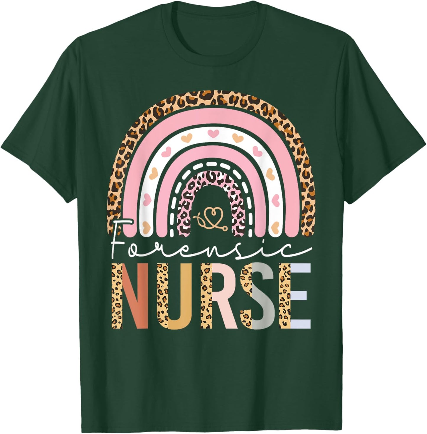 Forensic Nursing Leopard Cute Forensic Nurse Women T-Shirt - T-Shirt | Forest