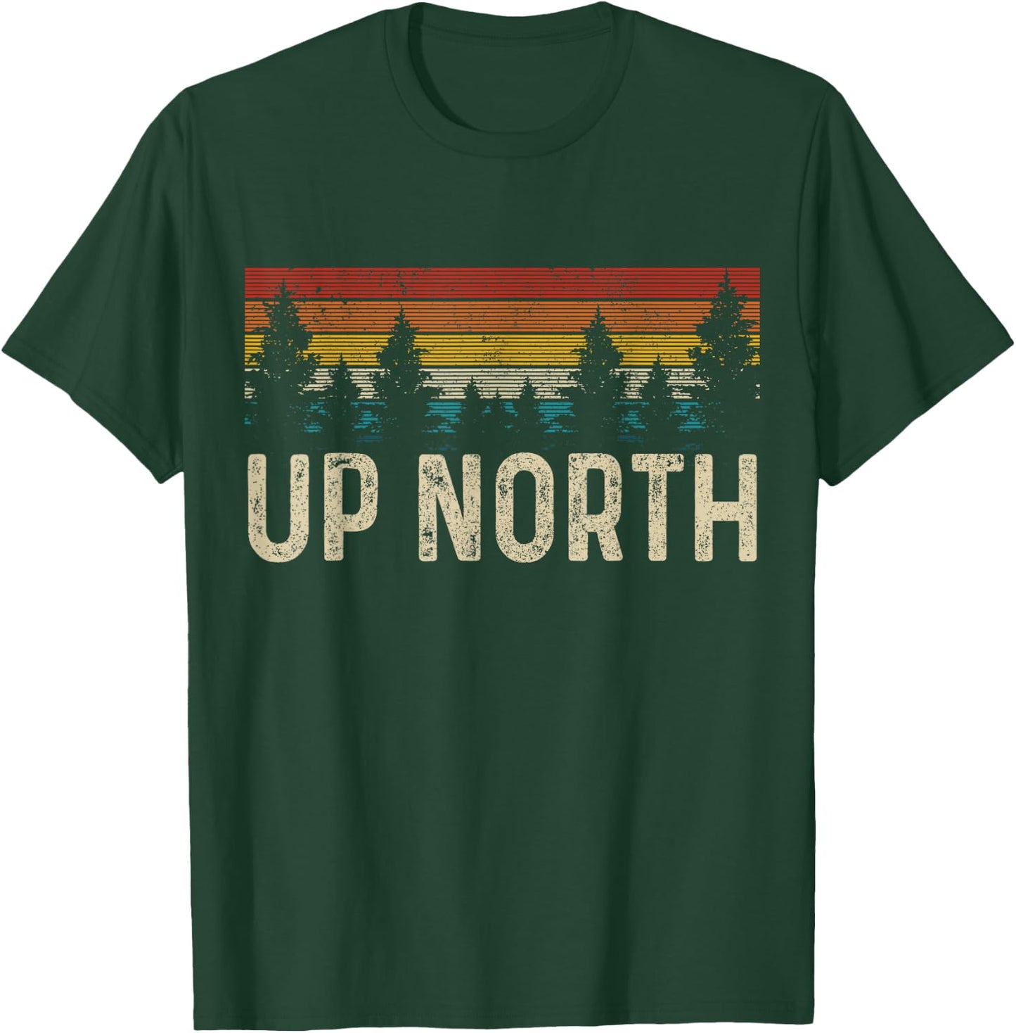 Up North Vintage Hiking Nature Camping Alaska PNW Hiker T-Shirt - T-Shirt | Forest