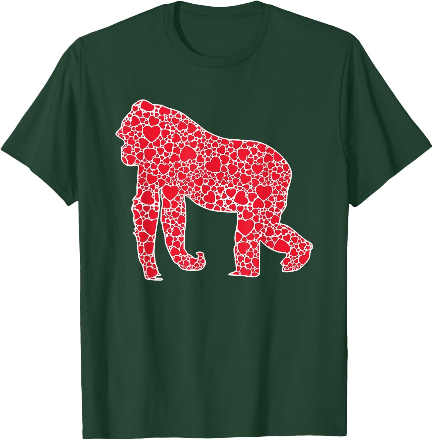 Gorilla Hearts Valentine's Day Ape Animal Lover Girl Gift T-Shirt - T-Shirt | Forest