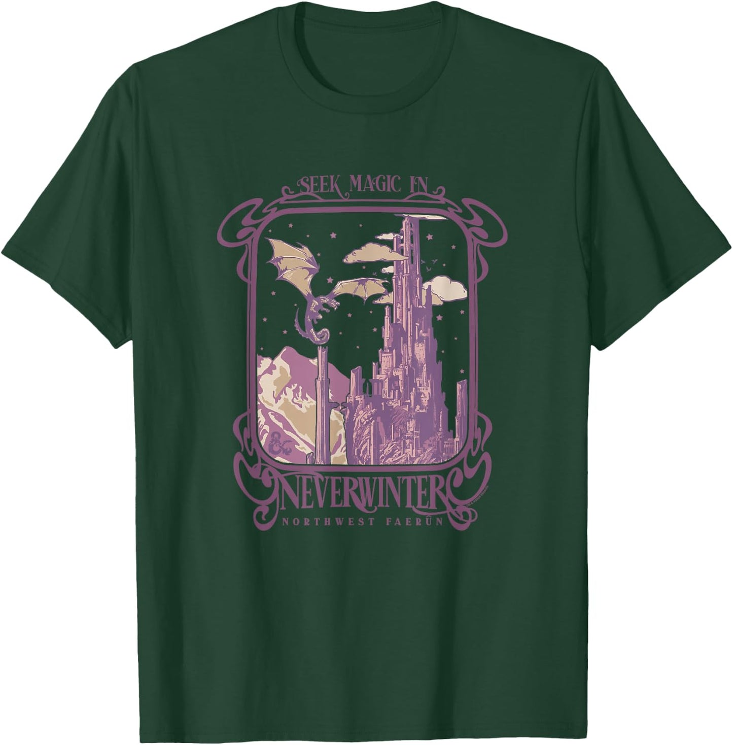 Dungeons & Dragons Seek Magic In Neverwinter Chest Poster T-Shirt - T-Shirt | Forest