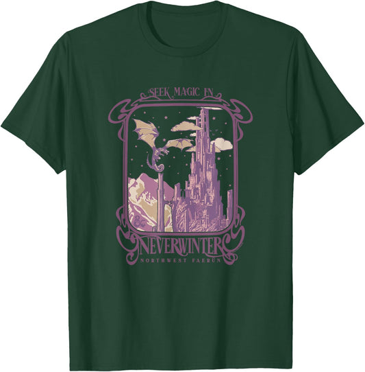 Dungeons & Dragons Seek Magic In Neverwinter Chest Poster T-Shirt - T-Shirt | Forest