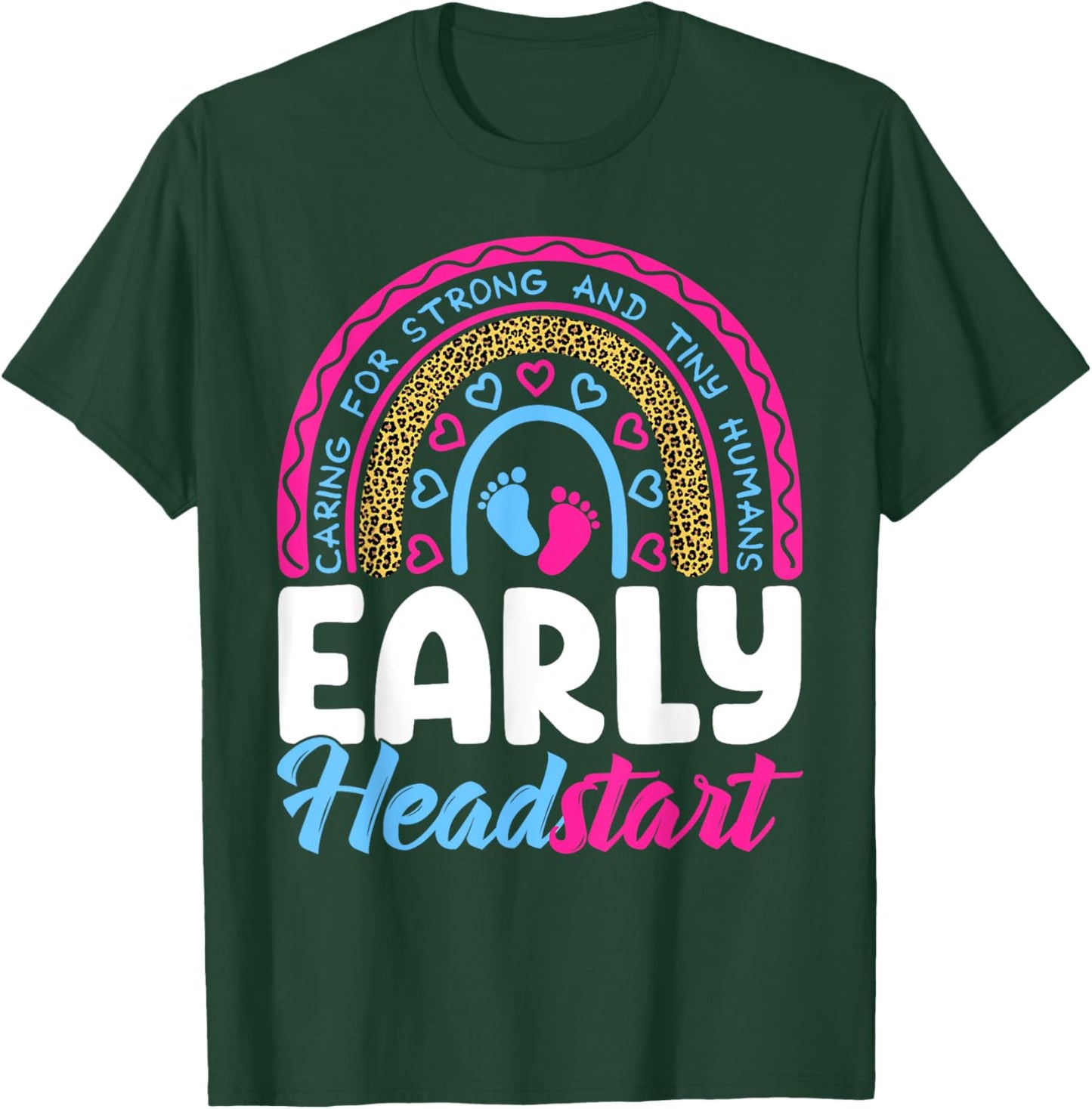 Early Headstart Teacher Head Start Leopard Back To School T-Shirt - T-Shirt | Forest