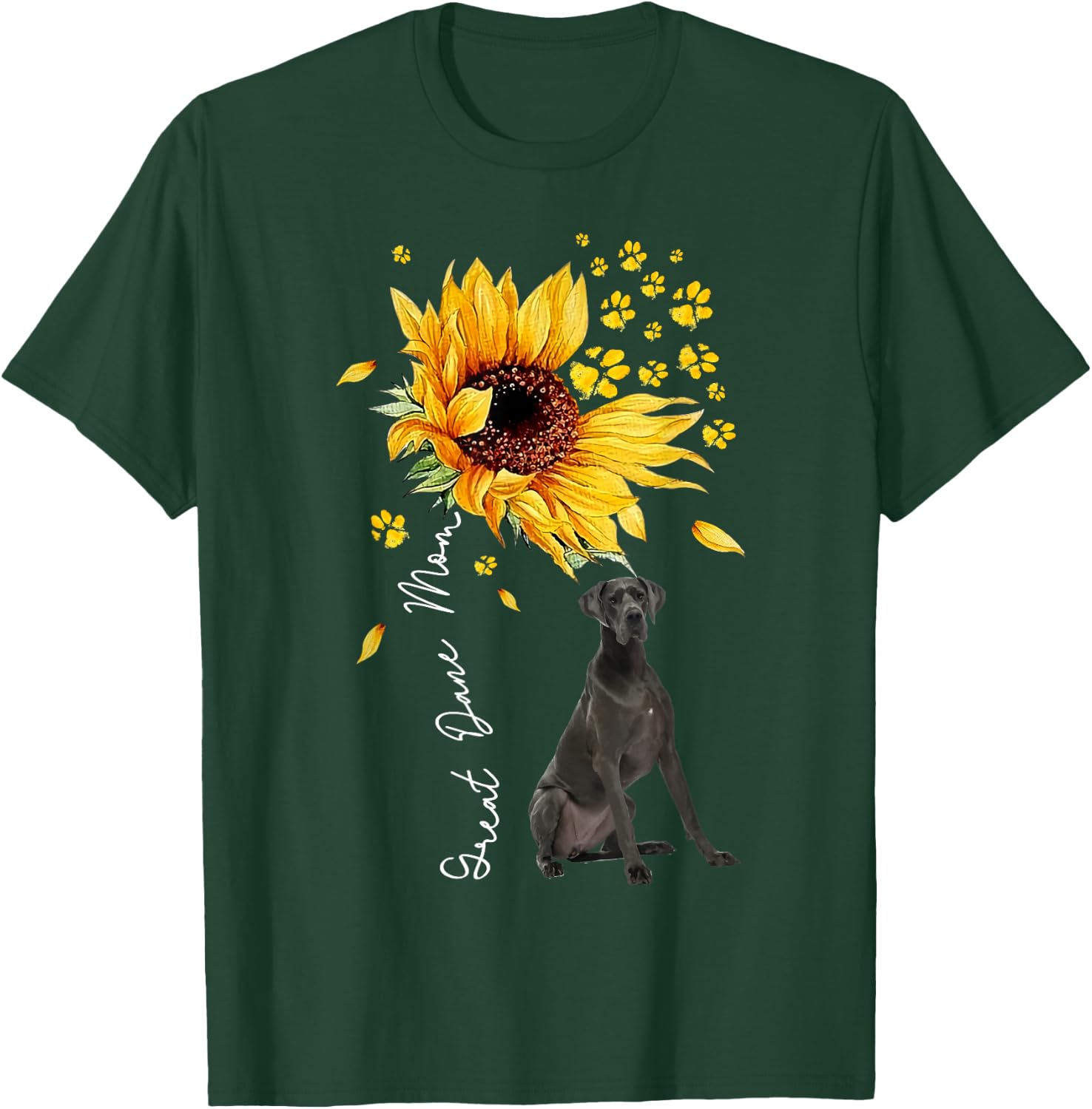 Sunflower Great Dane Mom Dog Lover Mother’s Day T-Shirt - T-Shirt | Forest