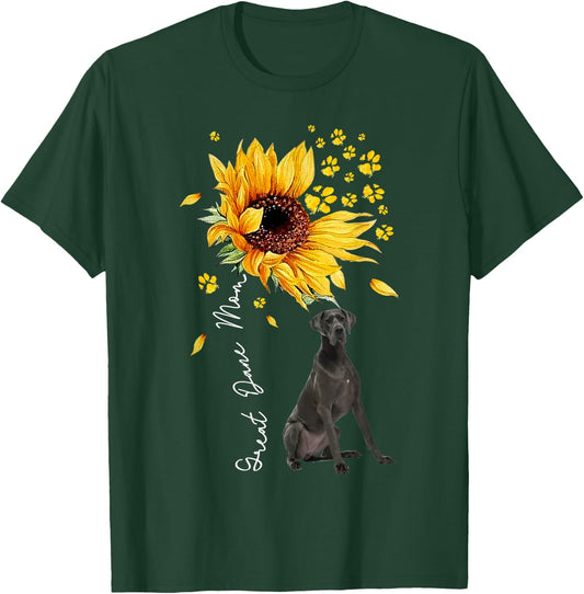 Sunflower Great Dane Mom Dog Lover Mother’s Day T-Shirt - T-Shirt | Forest