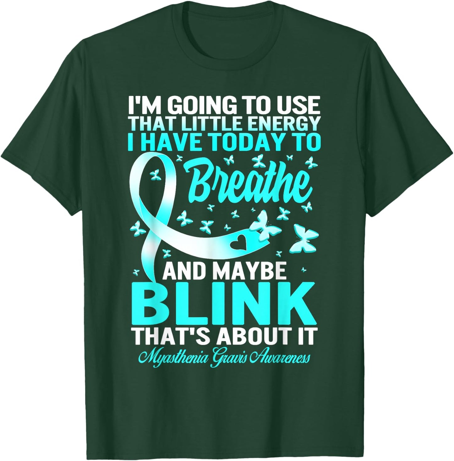 MG Awareness Myasthenia Gravis Teal Ribbon Warrior Family T-Shirt - T-Shirt | Forest