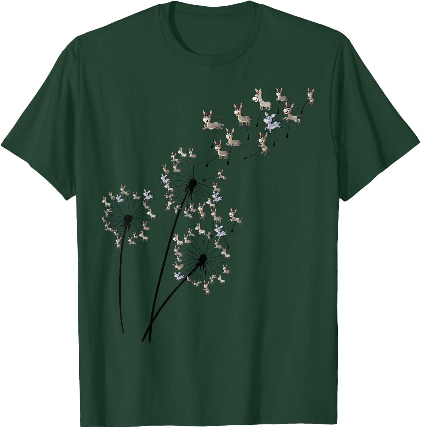Dandelion Donkey Flower, Floral Donkey Tree Lover T-Shirt - T-Shirt | Forest