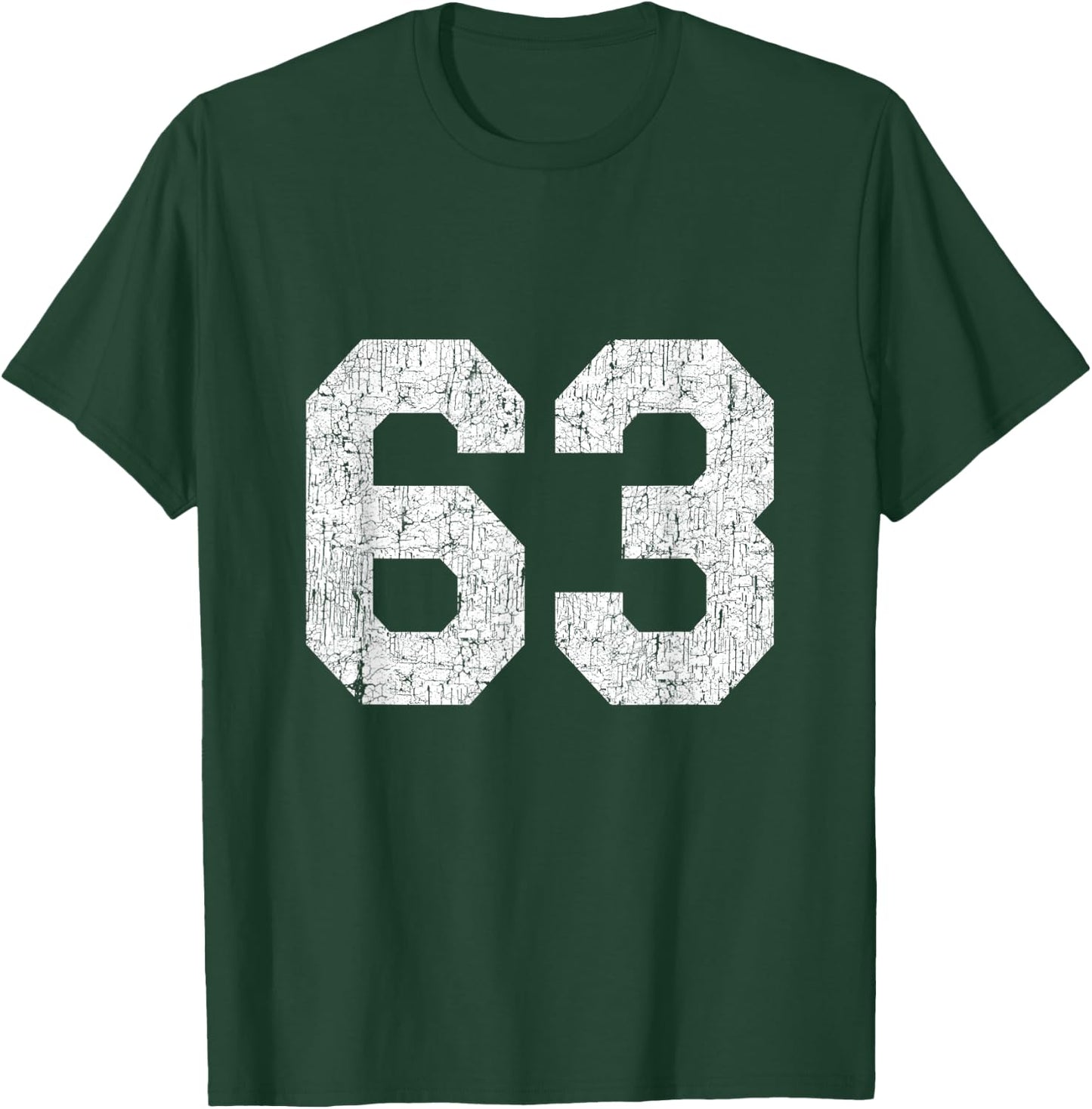 Jersey Uniform Number #63, 63rd Birthday T-Shirt - T-Shirt | Forest