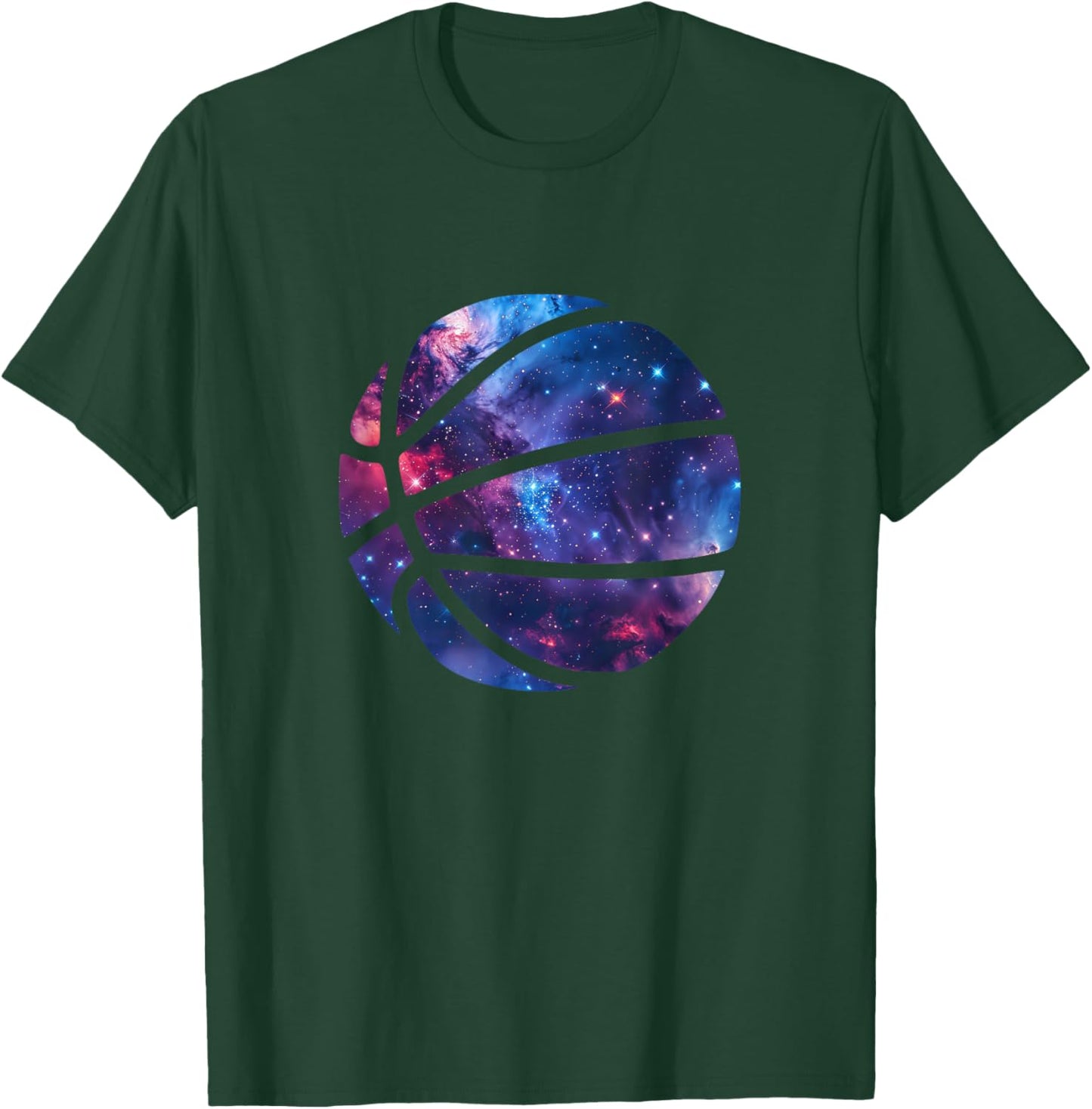 Basketball Silhouette Space Aesthetic Galaxy T-Shirt - T-Shirt | Forest