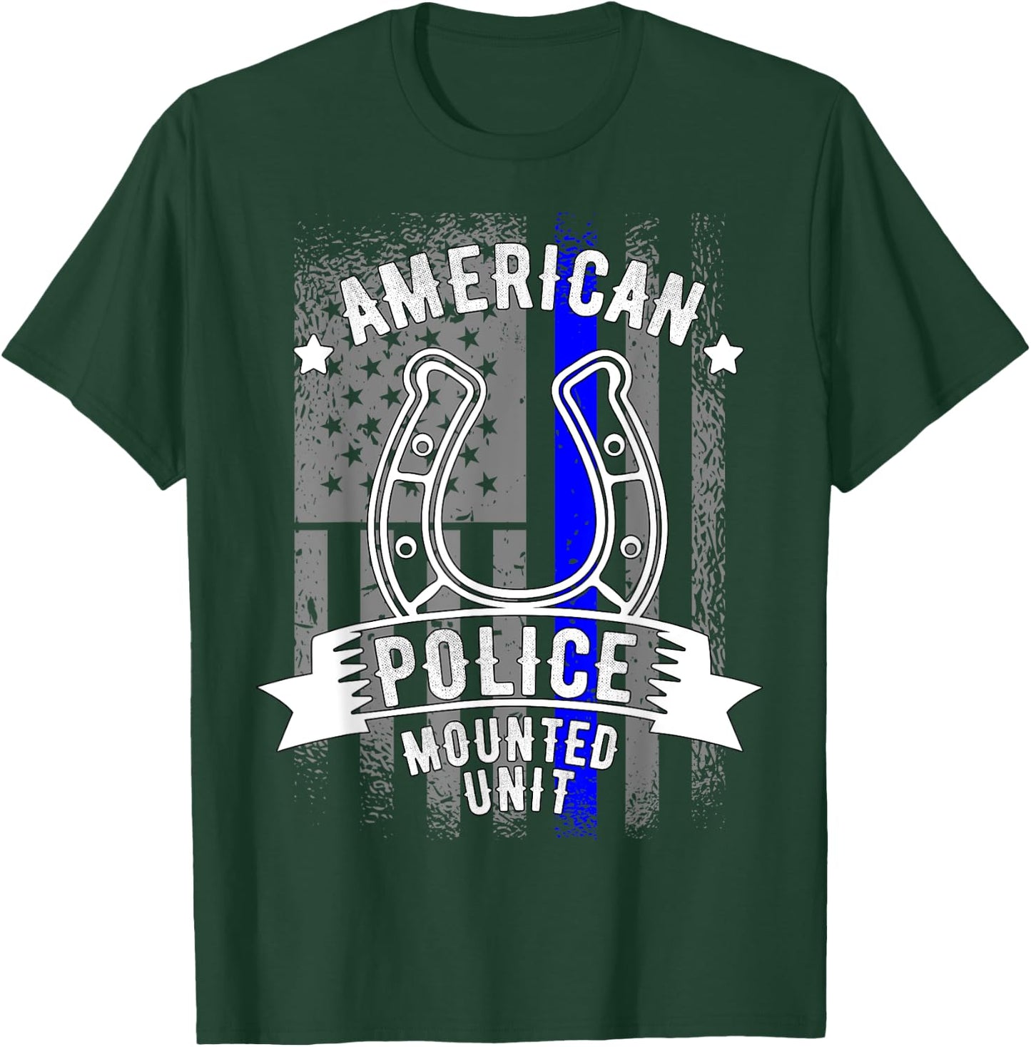 American Police Horse Mounted Unit T-Shirt - T-Shirt | Forest