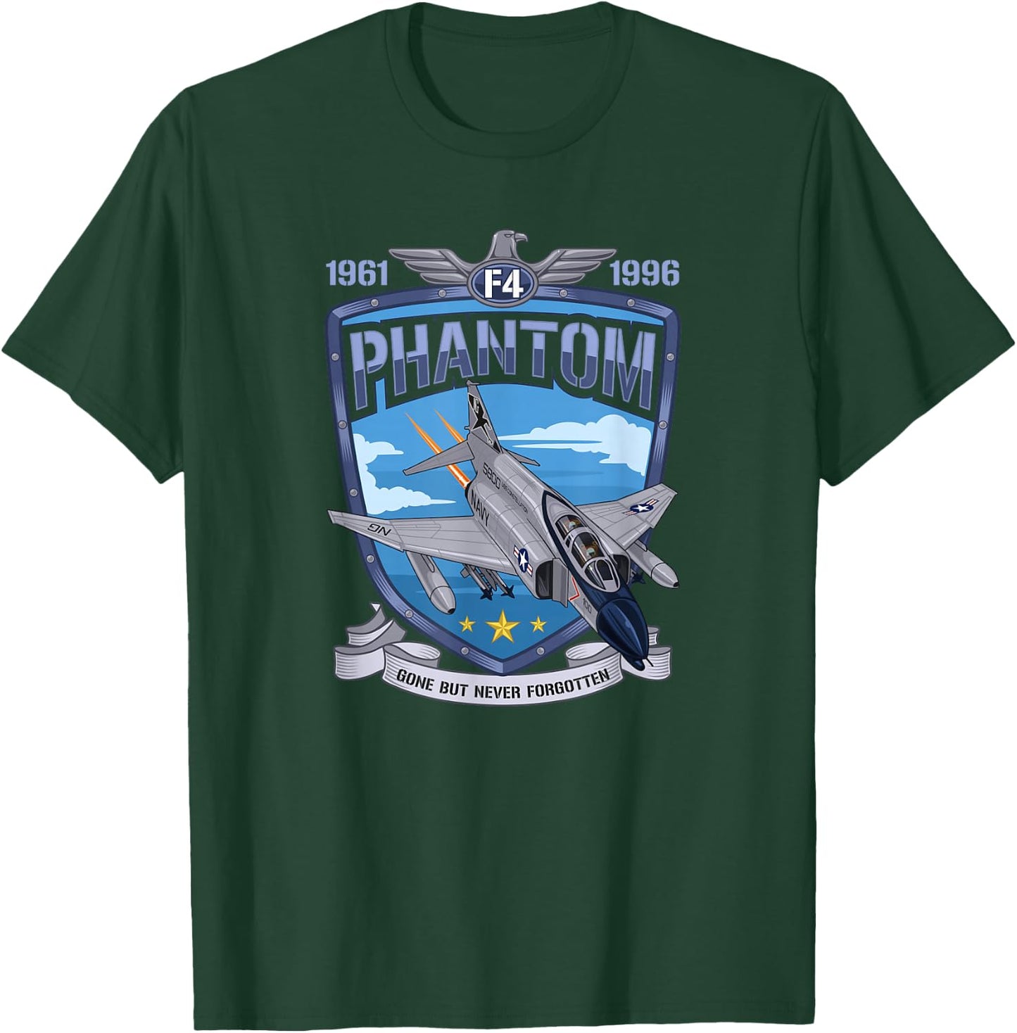 Vintage F4 Phantom II Jet Fighter Military Aviation T-Shirt - T-Shirt | Forest