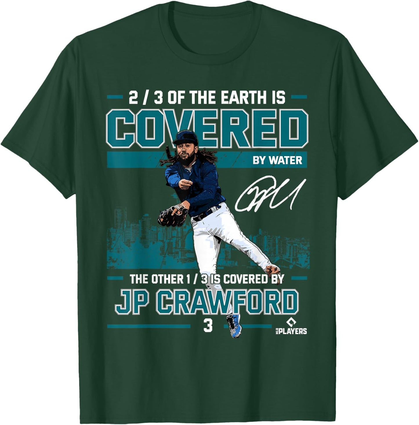 Covered JP Crawford Seattle MLBPA T-Shirt - T-Shirt | Forest