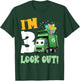 3rd Birthday I'm 3 Look Out Garbage Truck Bday Boys Kids T-Shirt - T-Shirt | Forest