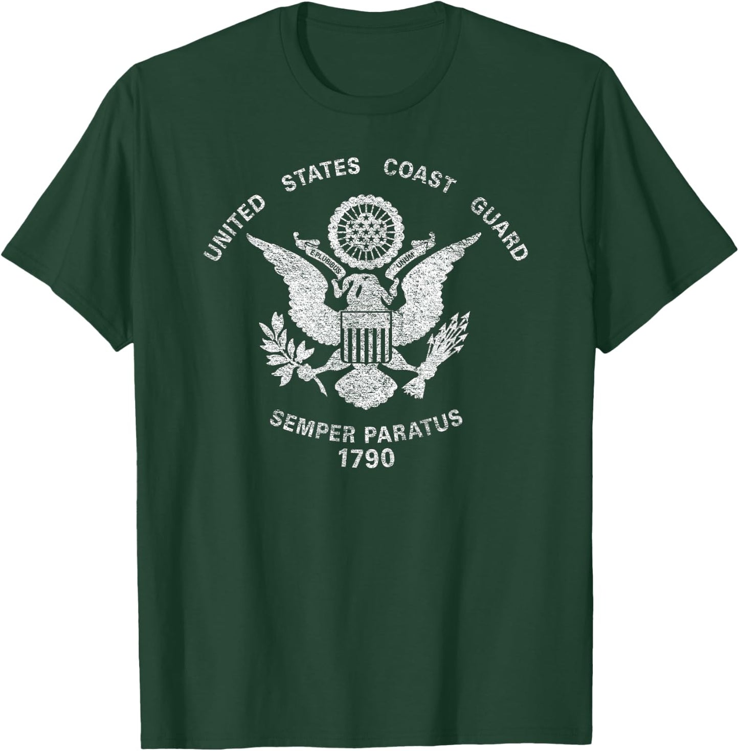 Us United States Coast Guard Uscg Eagle Flag T-Shirt - T-Shirt | Forest