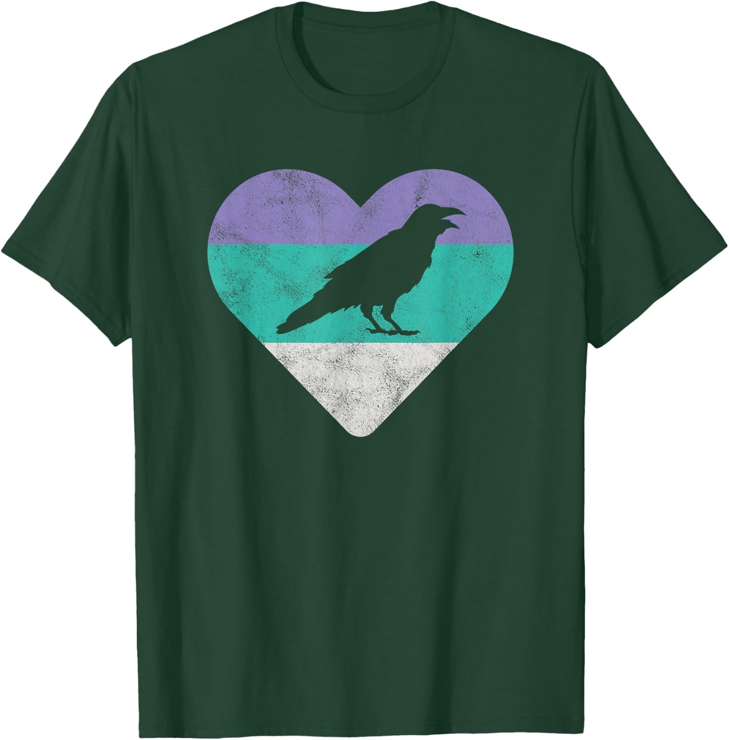 Raven Retro Bird Gift or Girls T-Shirt - T-Shirt | Forest
