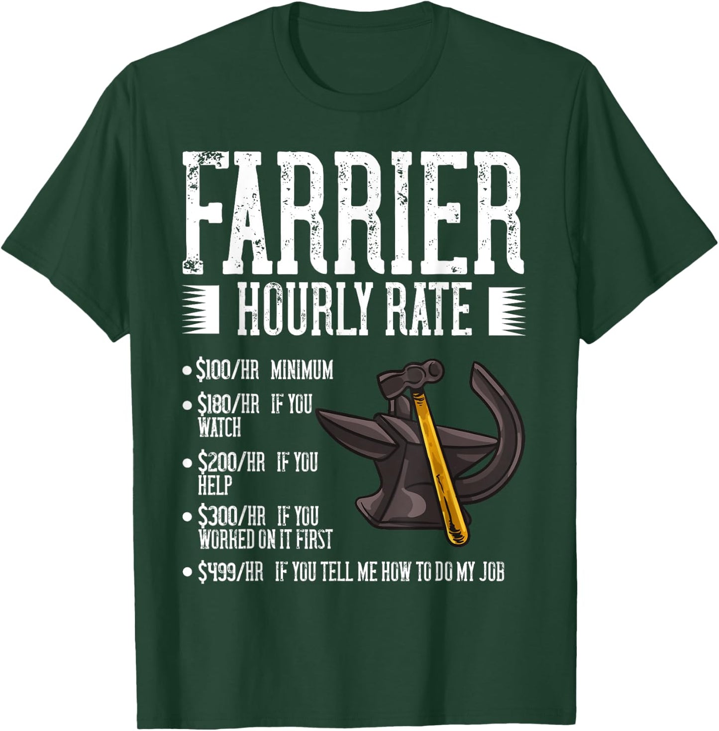 Farrier Horseshoe Gift Hoof Tools T-Shirt - T-Shirt | Forest