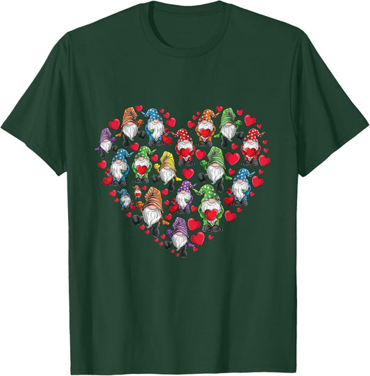 Gnomes Heart Love Gnome Lover Gift Men Women Kids Girls Boys T-Shirt - T-Shirt | Forest