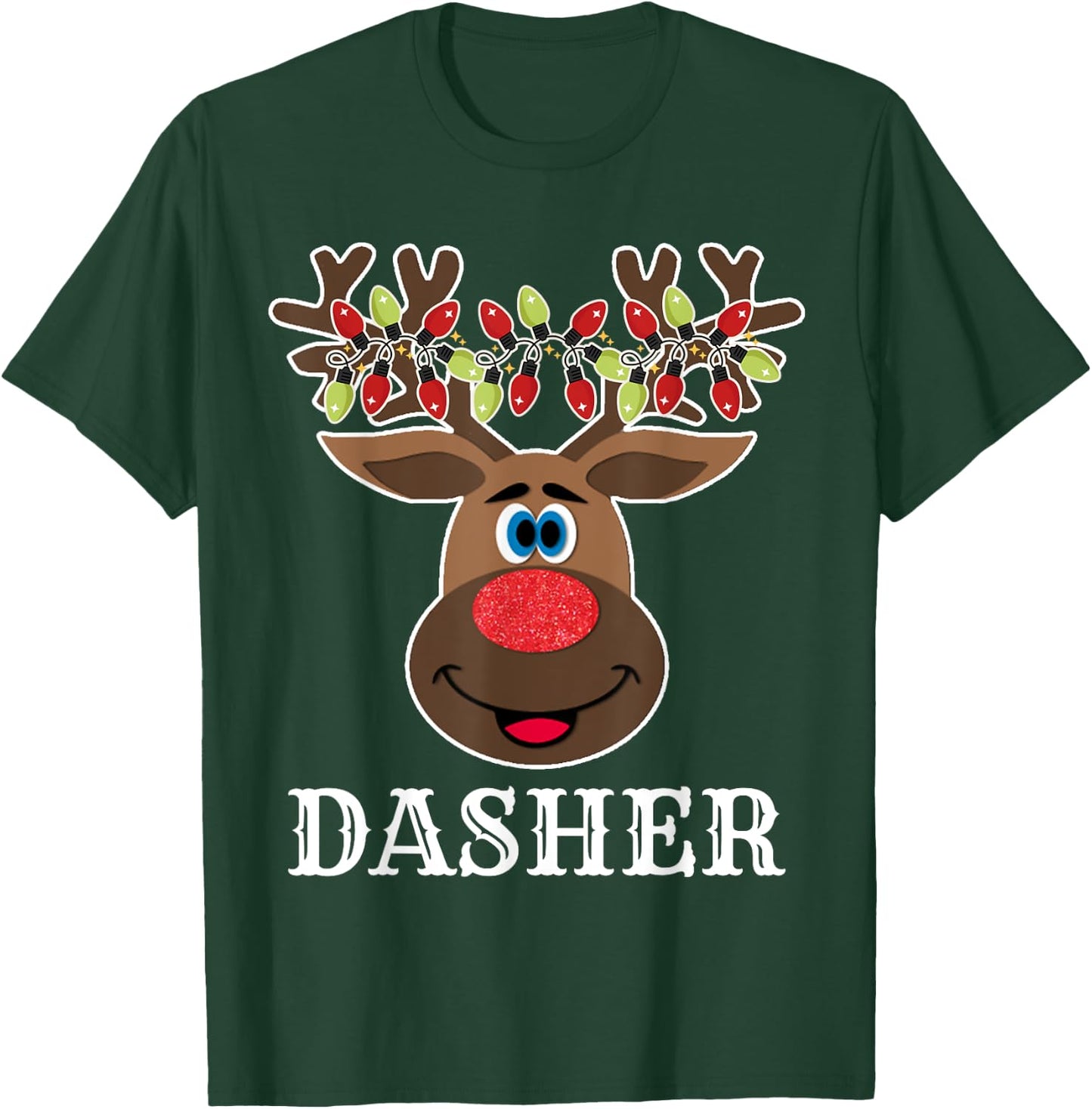 Santa Reindeer Dasher Xmas Group Costume T-Shirt - T-Shirt | Forest