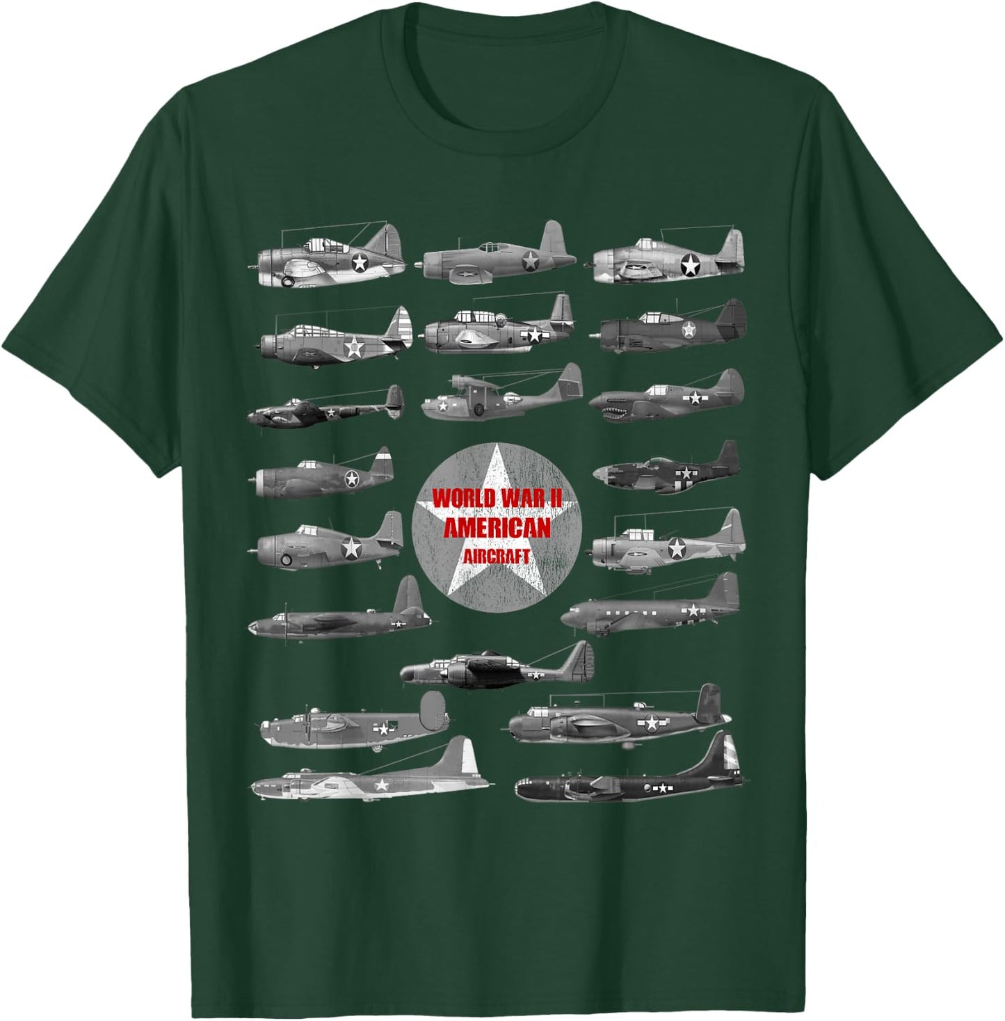 WW2 Planes Warbirds Plane Spotting American T-Shirt - T-Shirt | Forest