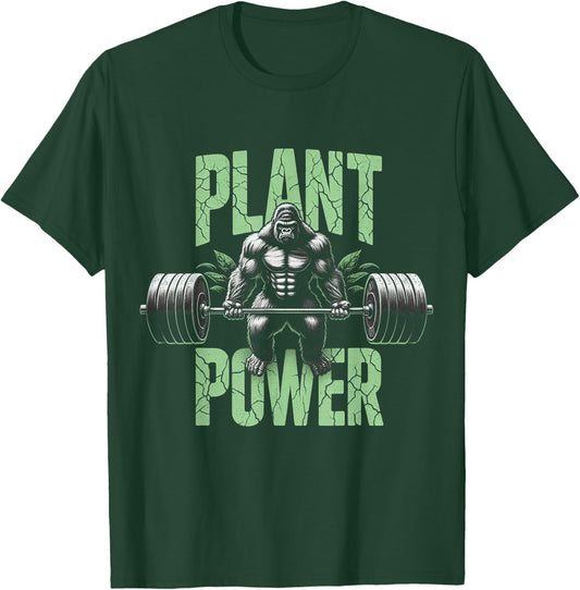 Plant Power - Vegan and Vegetarian Gym Workout Fitness T-Shirt - T-Shirt | Forest