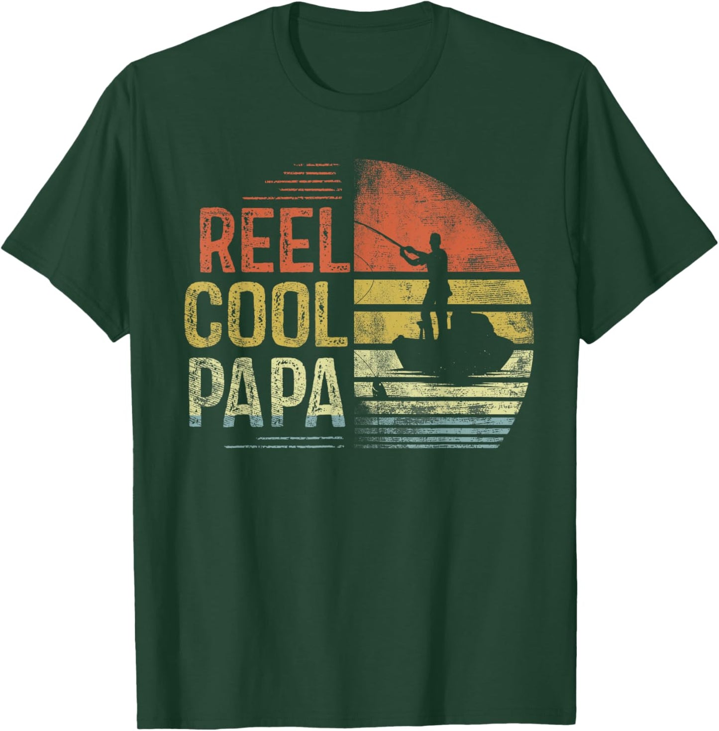 Reel Cool Papa Fishing Gifts Papa Birthday Vintage T-Shirt - T-Shirt | Forest