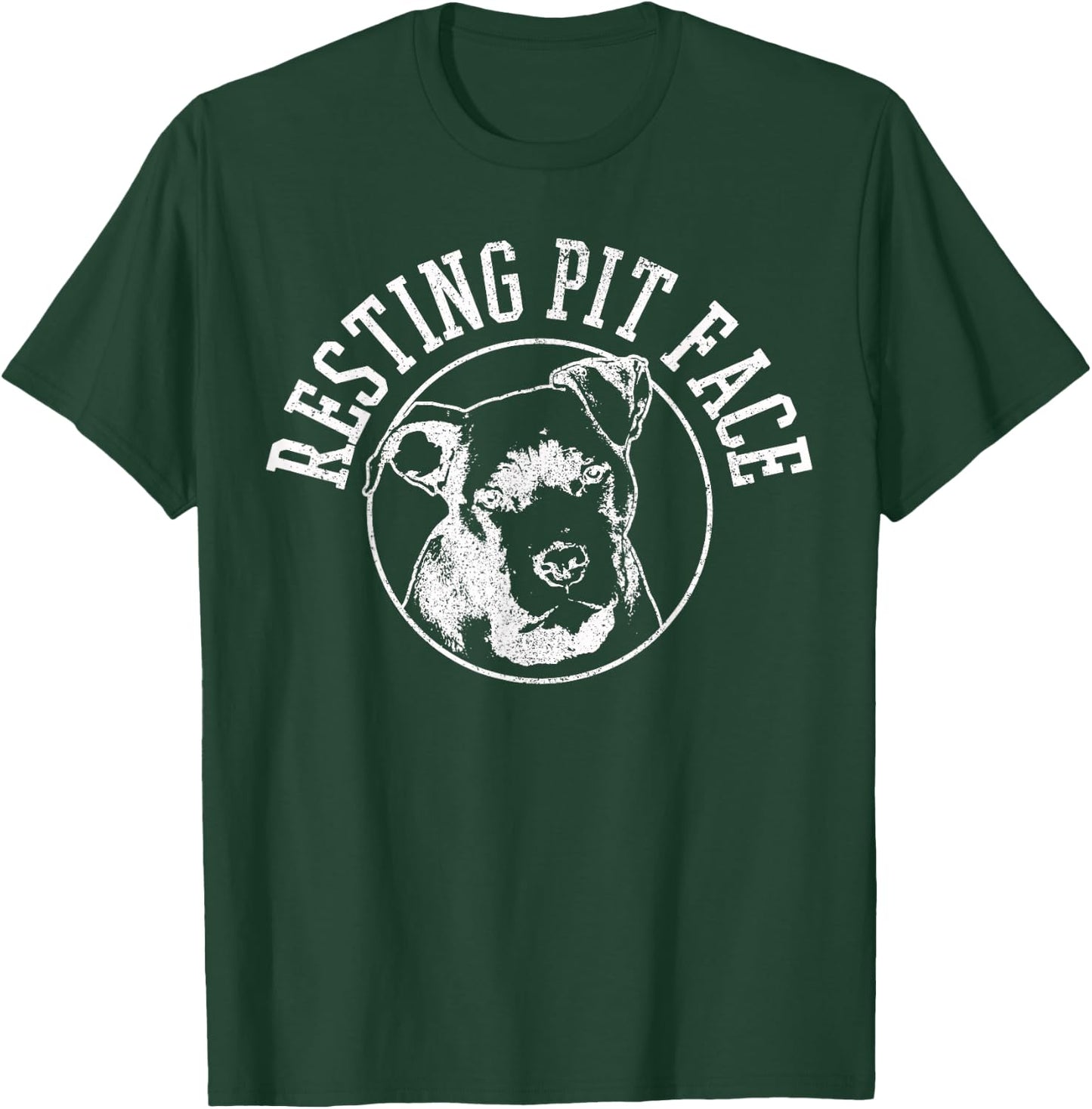 Resting Pit Face Funny Pitbull Dog Lover Funny Gift T-Shirt - T-Shirt | Forest