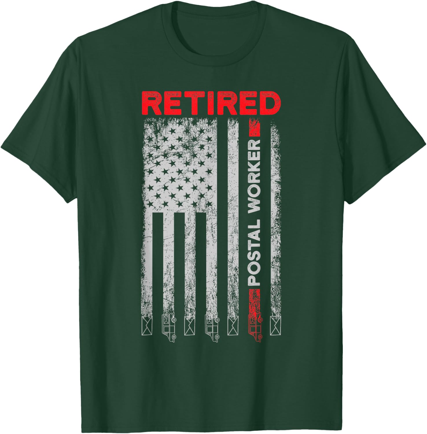 Retired Postal Worker Achieved Mailman Retirement T-Shirt - T-Shirt | Forest
