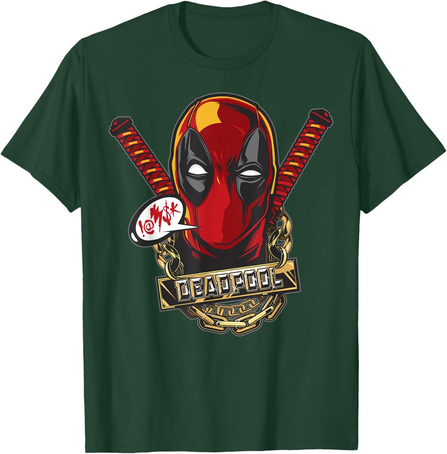 Marvel Deadpool Gold Plated Portrait T-Shirt - T-Shirt | Forest
