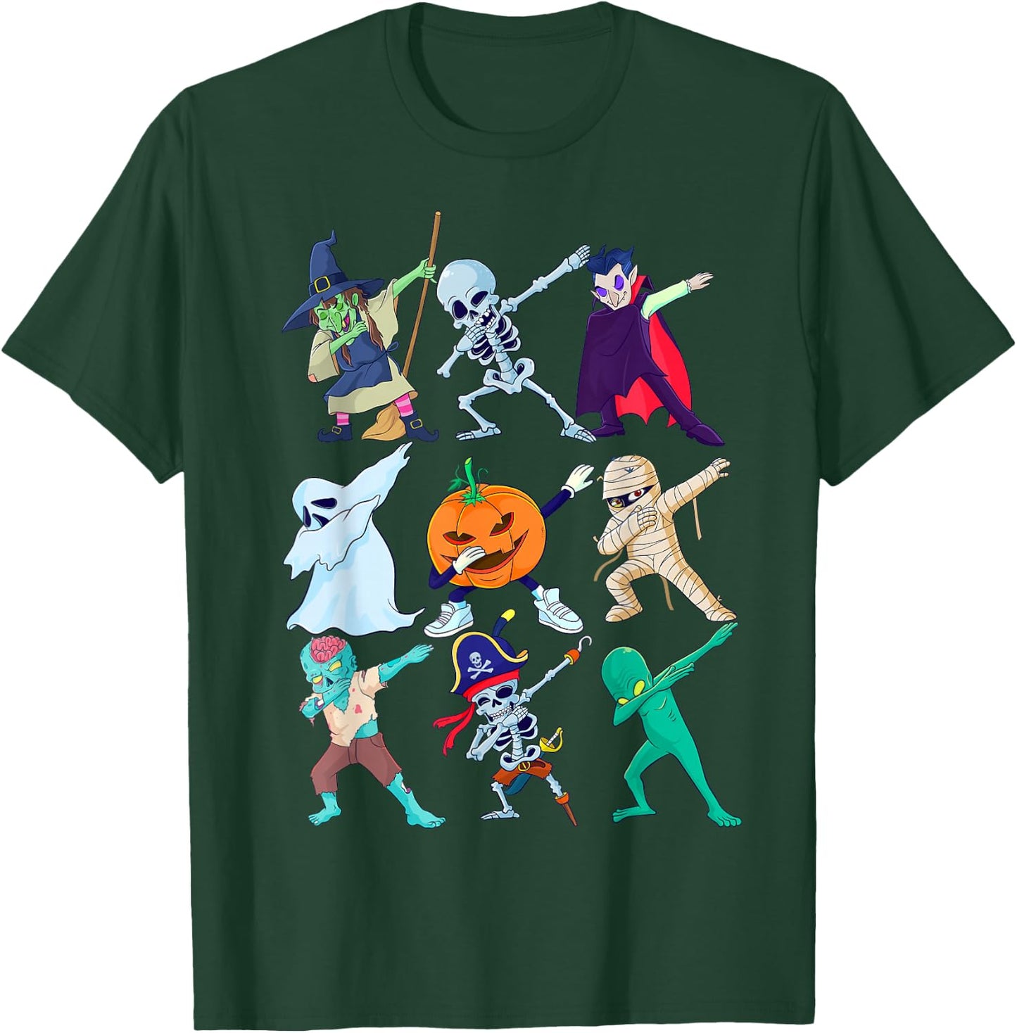 Dabbing Halloween Boys Skeleton Toddler Kids Scary Pumpkin T-Shirt - T-Shirt | Forest