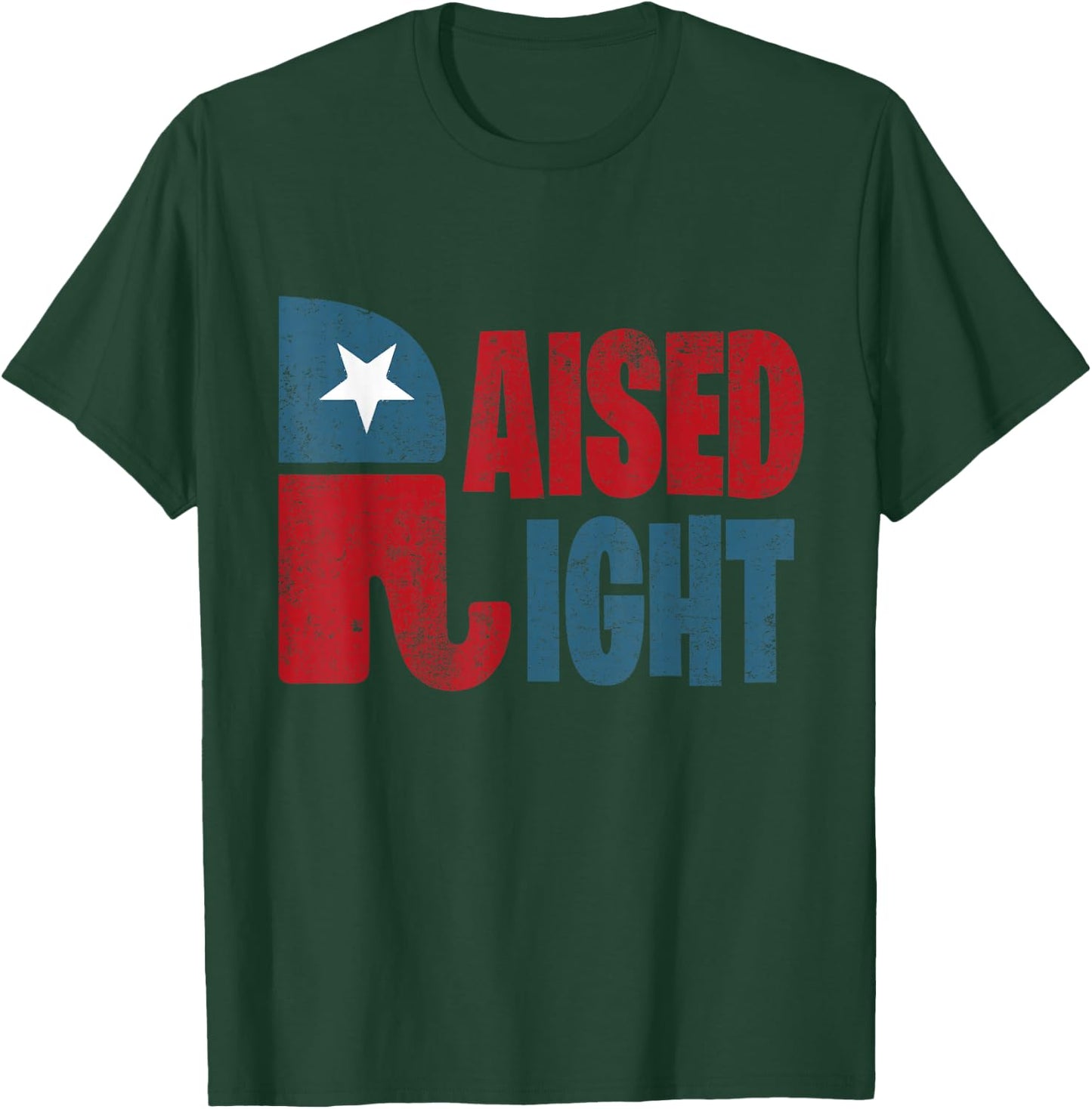 Raised Right Republican Elephant Vote Republican Trump 2020 T-Shirt - T-Shirt | Forest